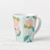 青ガーリーパーソナライズされた色とピンクエレガント カフェラテマグ (右アングル)