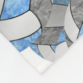 青ガーリー灰色バレーボールスポーツチームカラー フリースブランケット (角)