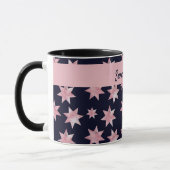 青ガーリー色にピンク色のグロパーソナライズされたーカスタムズ マグカップ (左)