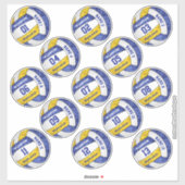 青ガーリー金ゴールドバレーボール選手の名前セット13 シール (シート)