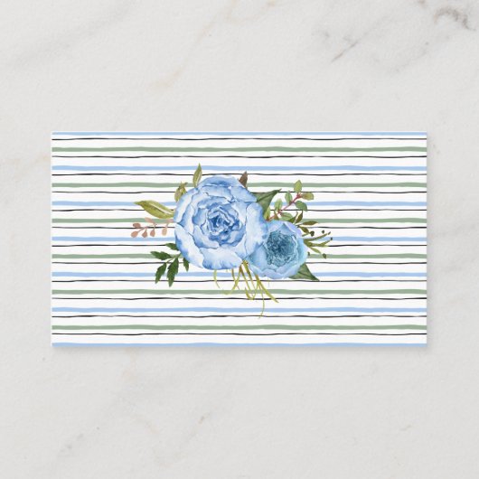 青キス数ブライダルシャワーゲームカード プレイスカード (裏面)