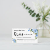 青キス数ブライダルシャワーゲームカード プレイスカード (スタンド正面)