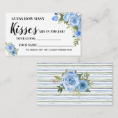 青キス数ブライダルシャワーゲームカード プレイスカード (正面/裏面)