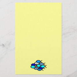 青キリスト教の魚の記号の学校- 便箋