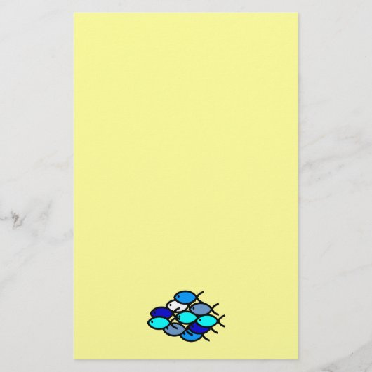 青キリスト教の魚の記号の学校- 便箋 (正面)