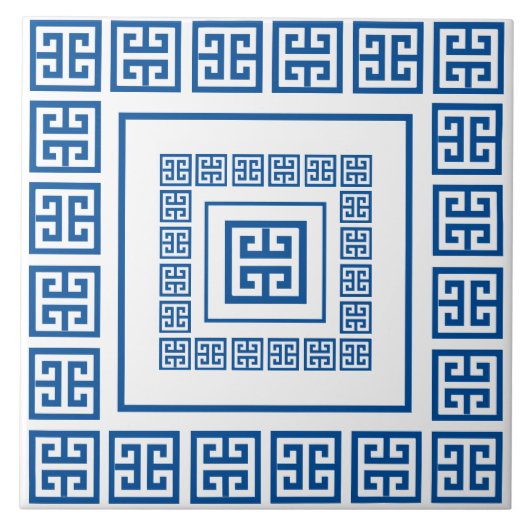 青ギリシャの蛇行セラミックタイル タイル (正面)