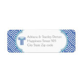 青ギリシャ鍵とコラム結婚ギリシャ ラベル (正面)