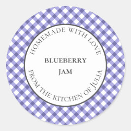 青ギンガムのフードジャー ラベル 自家製ギフト用