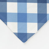 青ギンガムダイヤモンドモノグラム名フリースブランケット フリースブランケット (角)