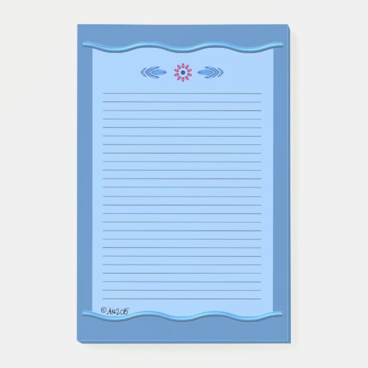 青クラシカル波付縁どき – 横線AH2015 ポストイット (正面)