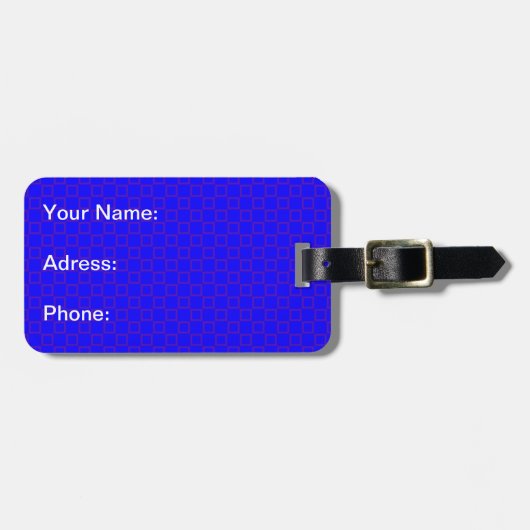 青クラシカル紫鮮やかラゲッジタグ付き ラゲッジタグ (正面横)