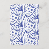 青クラシックエレガントの植物学結婚類 エンクロージャーカード (裏面)