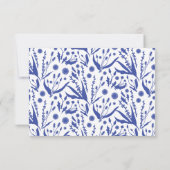 青クラシックエレガントの植物学結婚類 出欠カード (裏面)