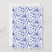 青クラシックエレガントの植物学結婚類 招待状 (裏面)