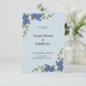 青クラシックエレガント結婚式招待状 招待状 (スタンド正面)