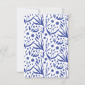 青クラシックエレガントQRコードの植物学 出欠カード (裏面)