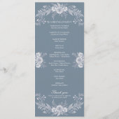 青クラシックフローラビクトリアン付き結婚式 プログラム (裏面)