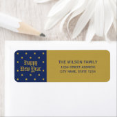 青クラシック色の飾り新年の住所 ラベル (インサイチュ)