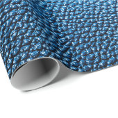 青クラシック革の背景のテクスチャをクローズアップ.bl ラッピングペーパー (ロールコーナー)