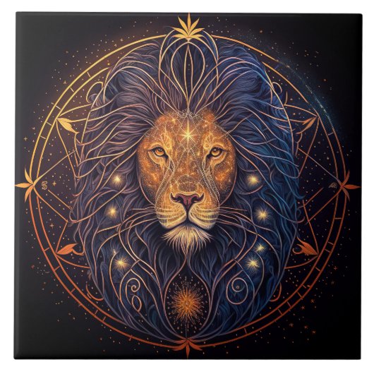 青クラシック、緑、赤のステンドグラス模様 タイル (正面)