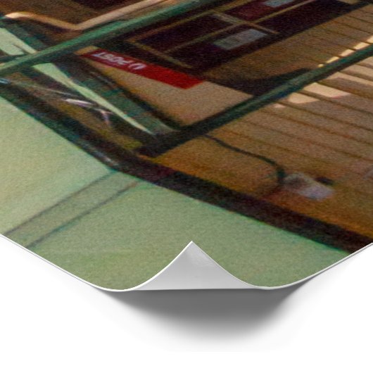 青クラシックMGBロードスターのスポーツカー。 ポスター (角)