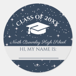 青クラス懇親会名タグ ラウンドシール