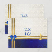 青クリームのダマスク テーブルナンバー (正面/裏面)