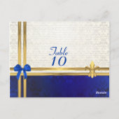 青クリームのダマスク テーブルナンバー (裏面)