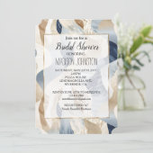 青クリームオーシャンシーサンドビーチアブストラクト 招待状 (スタンド正面)