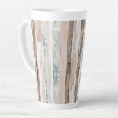 青クリームブラウンストライプ カフェラテマグ (左アングル)