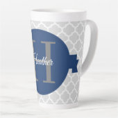 青クローバー パーソナライズされた カフェラテマグ (右アングル)