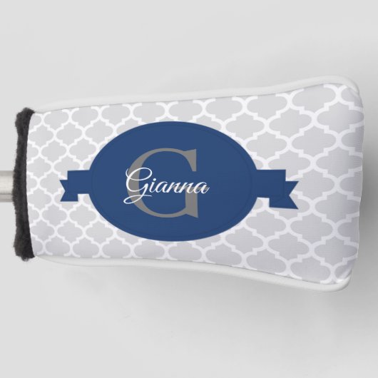 青クローバー パーソナライズされた ゴルフヘッドカバー (正面)