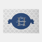 青クローバー パーソナライズされた ドアマット (正面)