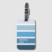 青クールいストライプ旅行 ラゲッジタグ (正面縦)