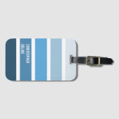 青クールいストライプ旅行 ラゲッジタグ (正面横)