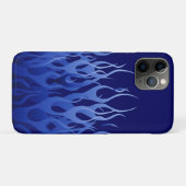 青クールいレースの炎のピンのストライプ Case-Mate iPhoneケース (裏面(横))