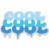 青クールおもしろいを溶かす氷 シール (正面)