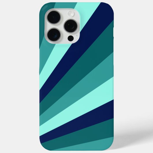 青クールとティール(緑がかった色)の斜ストライプ線 Case-Mate iPhoneケース (裏面)