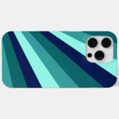 青クールとティール(緑がかった色)の斜ストライプ線 Case-Mate iPhoneケース (裏面 (横))