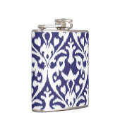 青クールと白のイカットの部族模様 フラスク (右)