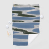 青クールと白のパターンのカーマット ゴルフタオル (インサイチュ)