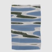 青クールと白のパターンのカーマット ゴルフタオル (正面)