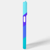青クールと紫の斜めストライプ枠 Case-Mate iPhoneケース (裏面 / 右)