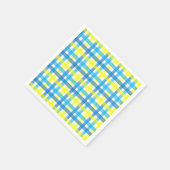青クールと黄のストライプパーティー スタンダードカクテルナプキン (角)