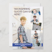 青クールと黒の写真雑誌カバー卒業 招待状 (裏面)