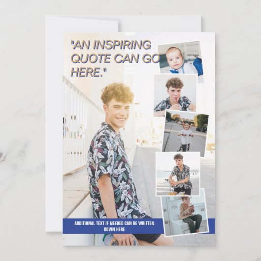 青クールと黒の写真雑誌カバー卒業 招待状 (裏面)