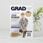 青クールと黒の写真雑誌カバー卒業 案内状 (スタンド正面)