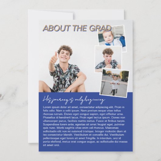 青クールと黒の写真雑誌カバー卒業 案内状 (裏面)