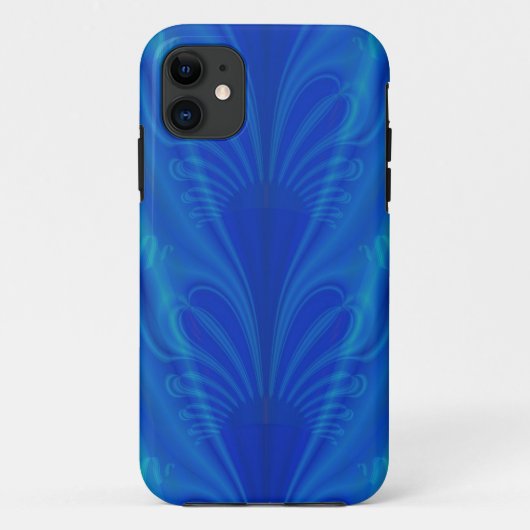 青クールフラクタルIphoneケース Case-Mate iPhoneケース (裏面)