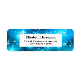 青クール光きらめく抽象芸術宇宙 ラベル